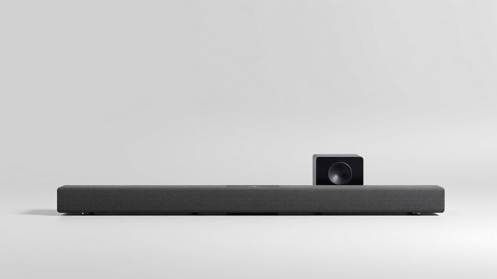 Soundbar with a compact wireless subwoofer