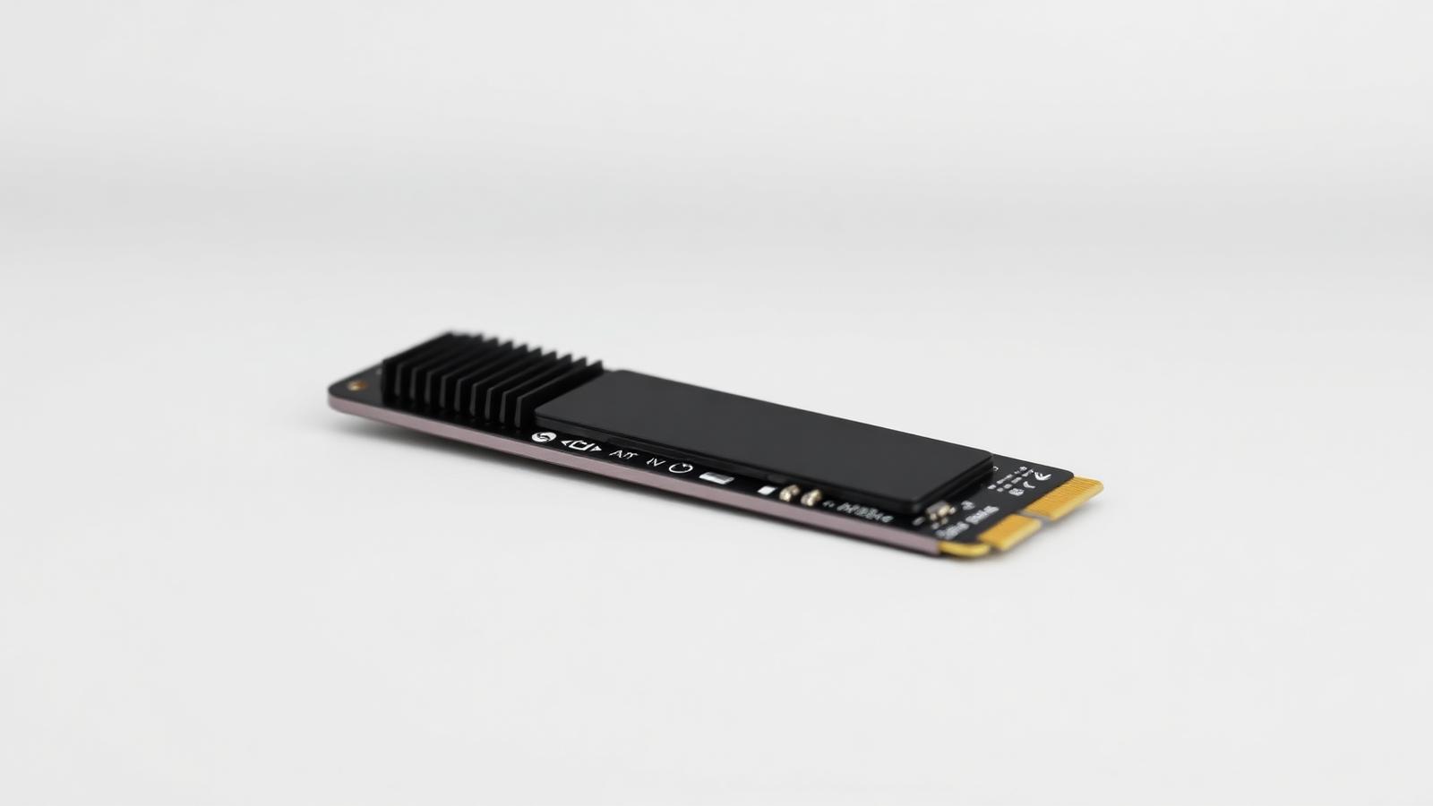 M.2 NVMe solid state drive with a heatsink